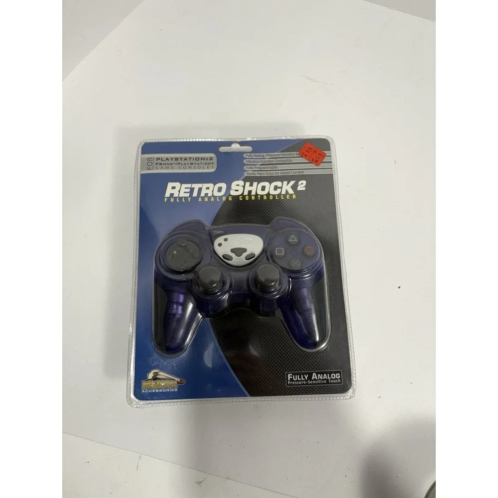 Pelican Retro Shock 2 Playstation 2 PS2‎ Purple Controller GameStop Brand New